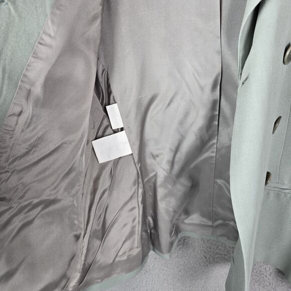 Rena Rowan Womens Silk Blazer Jacket 6P Green Double Breasted Classic Trendy - Picture 7 of 14